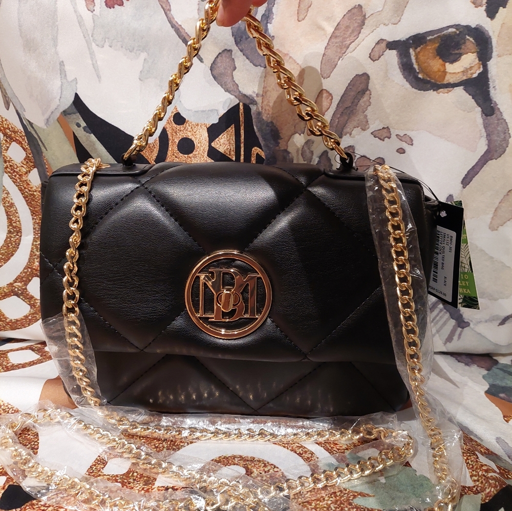 Badgley Mischka Quilted Letter Lock Bag